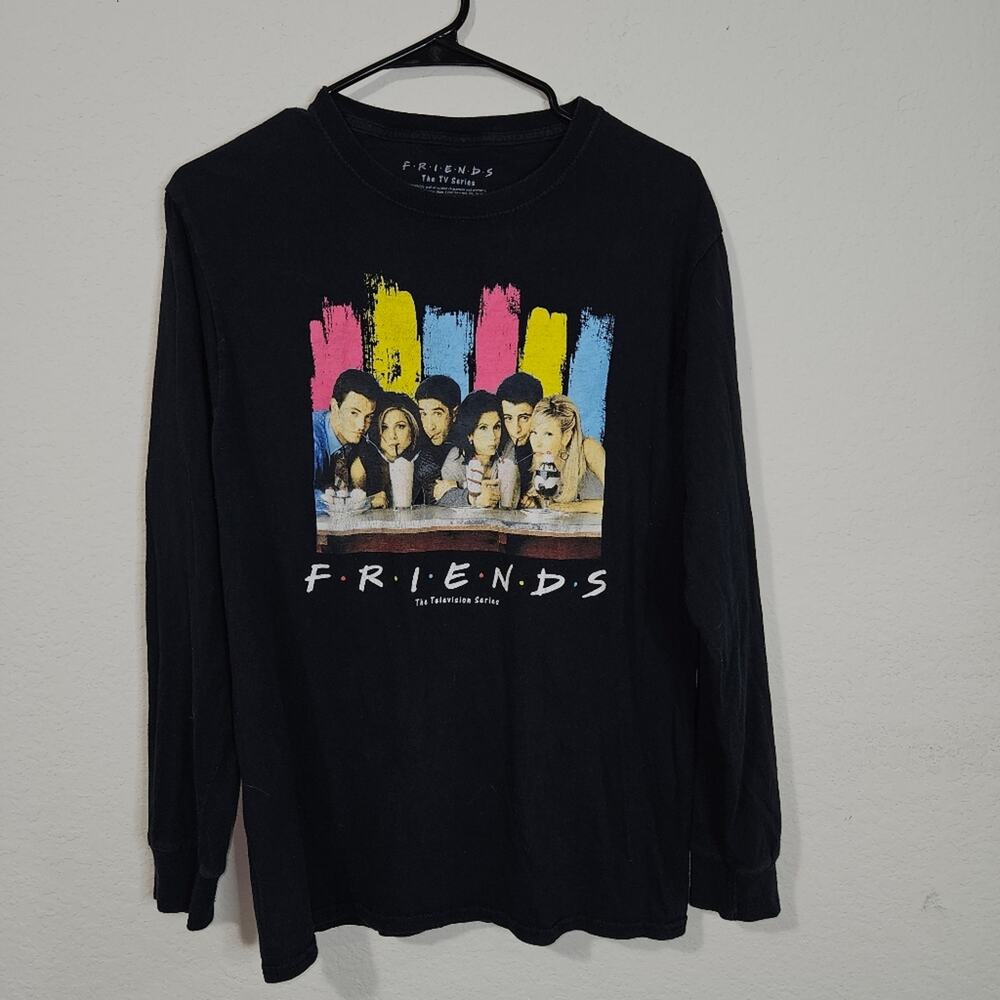 Friends TV Show T-Shirt Jersey Sz Small Black Long Sleeve round neck